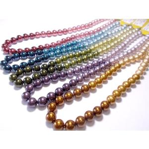 グラデーションカラーパール　マルチ　8mm　38cm｜beadsshopj4