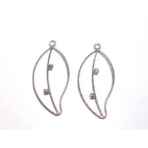 真鍮ワイヤーパーツ　ガラスダイヤ付　17×38mm　(2ヶ)｜beadsshopj4