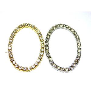 ラインストーンリング　オーバル（L)　２ケ入り｜beadsshopj4