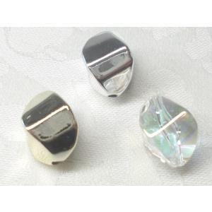 売切り カット ヒネリ １４Ｘ１５ＭＭ １０ヶ メタル カラー ＆ オーロラ アクリル ビーズ アン...