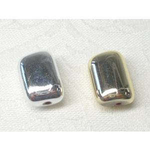 売切り フラット レクタングル １０Ｘ１４ＭＭ １０ヶ メタル カラー ＆ オーロラ アクリル ビー...
