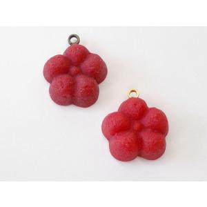 和三盆チャーム　小梅　あか　カン付　 1ヶ｜beadsshopj4