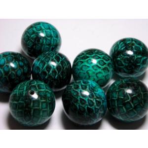 ヘビ皮封入ビーズ　カラー　17mm
