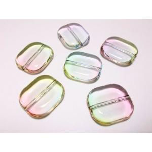 シャボンビーズ  20×24mm フラットレクタングル　6ヶ｜beadsshopj4