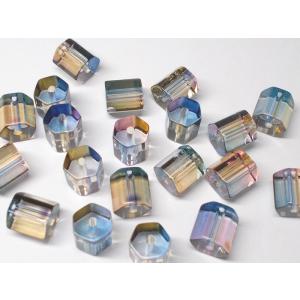 （トワイライトカラー）シャボンビーズ　六角柱（２０ケ）１０Ｘ１０ＭＭ｜beadsshopj4
