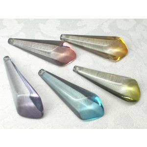 １１Ｘ３３ＭＭ スイング ビーズ ( グレー ツートン カラー ) 四角錐 カット ４ヶ アクセサリー アンド パーツ ハンドメード  アクリル ドロップ｜beadsshopj4
