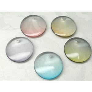 １８ＭＭ スイング ビーズ ( グレー ツートン カラー ) フラット ラウンド ６ヶ アクセサリー アンド パーツ ハンドメード  アクリル ドロップ｜beadsshopj4