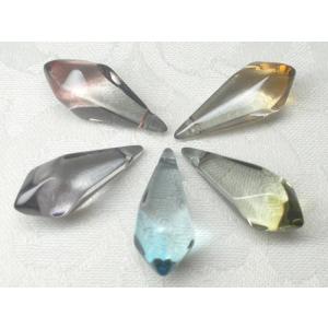 ９Ｘ２４ＭＭ スイング ビーズ ( グレー ツートン カラー ) ツユ カット Ｌ ６ヶ アクセサリ...