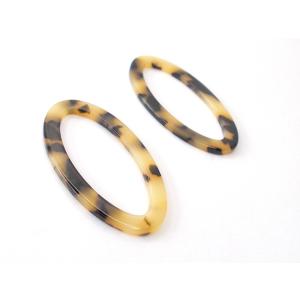 シートパーツ　ベッコウ調19　楕円リングパーツ25×48mm　2ヶ