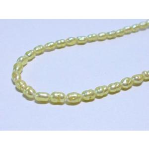 特価淡水パール ライス 約3×4mm 塗装グリーン｜beadsshopj4