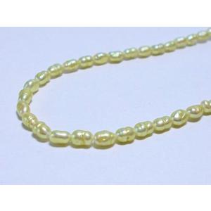特価淡水パール ライス 約3×4mm 塗装グリーン