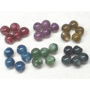 ６ＭＭ アース カラー ビーズ スズマル １２ヶ アンド パーツ 鈴 丸 アクリル ハンドメイド｜beadsshopj4