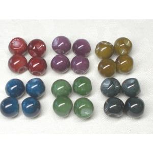 ８ＭＭ アース カラー ビーズ スズマル １２ヶ アンド パーツ 鈴 丸 アクリル ハンドメイド｜beadsshopj4