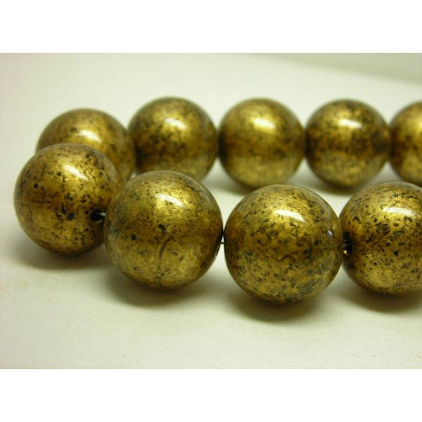 アクリルビーズ　金雲色　１４ｍｍ　15ヶ