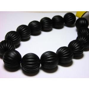 黒ケシ　メロン14mm 15ヶ｜beadsshopj4