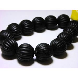 黒ケシ　メロン16mm　13ヶ｜beadsshopj4