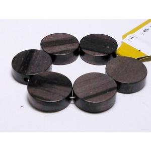 黒檀 平丸 約１７ＭＭ ６ヶ 厚さ約６ＭＭ