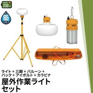 【BONUS+5％】屋外作業ライト 250W 昼白色 セット ライト+三脚+バルーン+バック+アイボルト+カラビナ 屋外用 IP65防水 屋外 夜間スポーツ 照明 作業LED｜beamtec