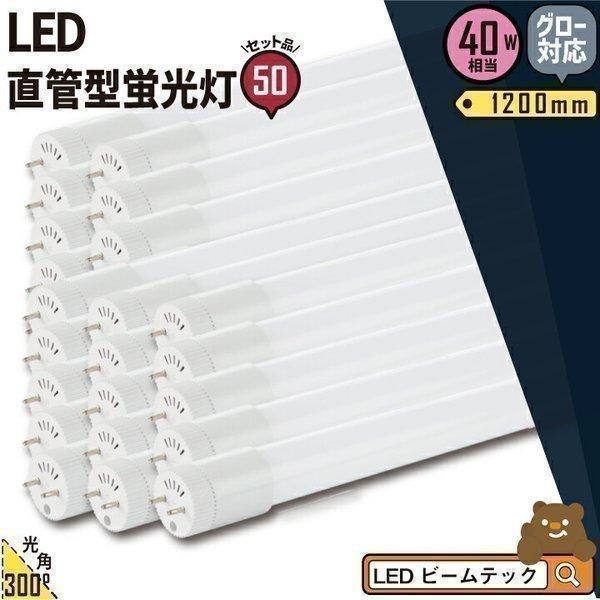 【BONUS+5％】LED蛍光灯 40w形 50本セット ベースライト 広角300度G13 t8 L...