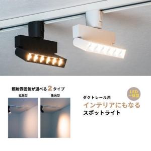 ダクトレール取付専用 LED一体型 ダクトレール スポットライト 照明 ライト レールライト LED電球付き 6W 電球色 工事不要 黒 白 TRRT-SPOT-6 TRRT-FLOOD-6｜beamtec