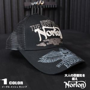 Norton ノートン イーグル メッシュ キャップ サイズ調節 アジャスター ラメ 刺繍 メンズ 241n8701