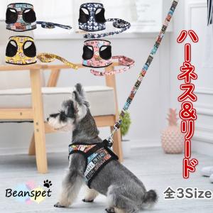 犬 ハーネス 犬用ハーネス ハーネスリード ハーネスリードセット リード付き 犬のハーネス 胴輪 小型犬 おしゃれ かわいい ベストハーネス