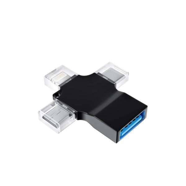 USB-CMicrousbLightningUSB変換アダプタ(3in1)usb3.0変換アップルタ...