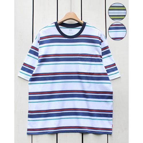 Levi's リーバイス ボーダーポケットTシャツ 2色展開 Stay Loose Pocket T...