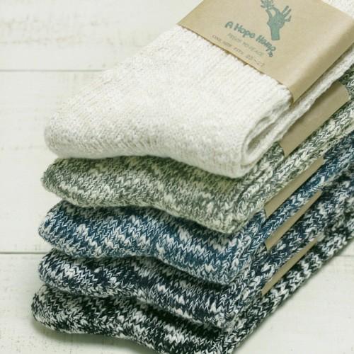 A Hope Hemp ホープヘンプ ソリッドカラーミックスソックス クルー 定番 5色展開 uni...