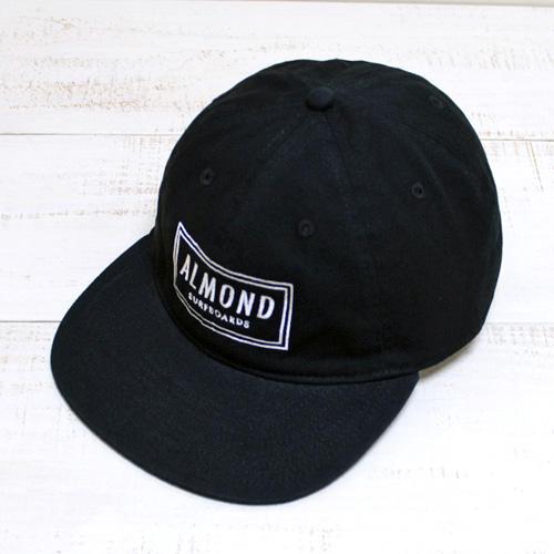 Almond アーモンドサーフ ツイルフラットバイザーキャップ ブラック 黒 Box Flat Vi...