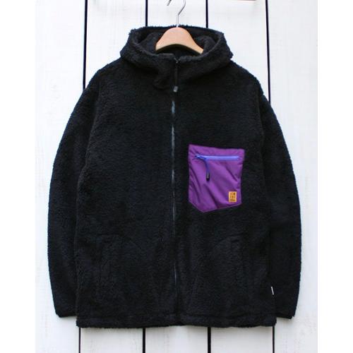 アーモンドサーフ マイクロフリースジップフーディ ブラック パープル Micro Fleece Zi...
