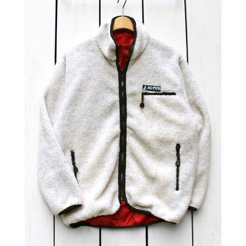 Altus アルタス リバーシブルボアジャケット アイボリー レッド Rip Berber Reve...