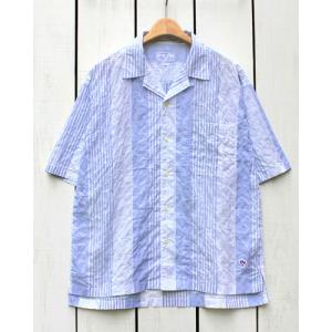 Arvor Maree アルボーマレー オープンカラーシャツ シャーリングストライプ リラックスフィット 別注モデル Open Collar SS Shirts Shirring Stripe｜beardstore