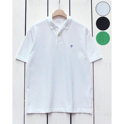 Arvor Maree アルボーマレー ボタンダウンピケポロシャツ ホワイト ブラック グリーン m...