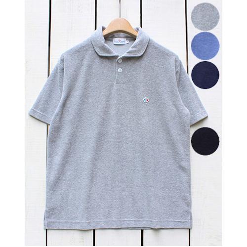 Arvor Maree アルボーマレー セーラーカラーパイルポロシャツ グレー ブルー ネイビー 後...