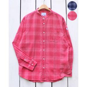Arvor Maree アルボーマレー リラックススタンドカラーシャツ ネイビー レッド Relax...