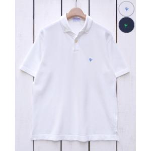 Arvor Maree アルボーマレー ボタンダウンピケポロシャツ ホワイト ネイビー men Pe...