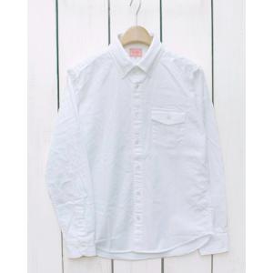 BIG MIKE ビッグマイク オックスフォード ボタンダウンシャツ ホワイト 白 洗い フラップポケット付き 日本製 Flap Pocket Oxford BD Shirts White Washed｜beardstore