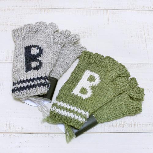 Black Sheep ブラックシープ 別注 フィンガーレスグローブ イニシャル B 指なし手袋 英...