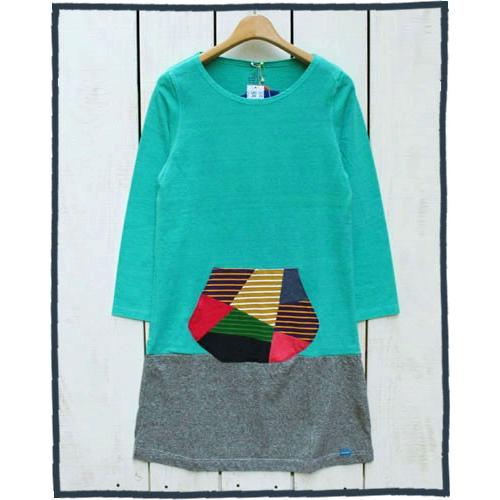 Bony Chops ボニーチョップス 別注 ポケット付ボートネック切替ワンピース Connie エ...