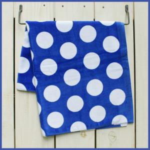 Carmel Towel Company カーメルタオル ビーチタオル コットン プリント ドット 水玉 ブルー バスタオル Beach Towel Polka Dot Blue｜beardstore