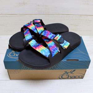 Chaco チャコ メンズ チロススライド ダークタイダイ ブラックソール サンダル ストラップ 軽量 men Chillos Slide Dark Tie Dye｜beardstore