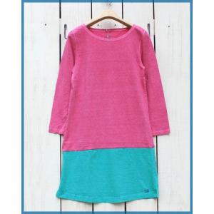 Good On グッドオン ボートネック切替ワンピース チェリー エメラルド 製品染め 別注 L/S Boat Neck One Piece / Cherry Emerald Pigment Dye｜beardstore