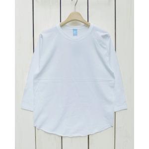 Good On グッドオン ベースボールT ホワイト 白 製品洗い Baseboll Tee White washed ラグラン 7分袖｜beardstore