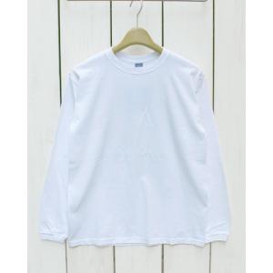 Good On グッドオン 長袖Tシャツ ロンT ホワイト 白 製品洗い 日本製 Longsleeve Crew Tee White Washed｜beardstore