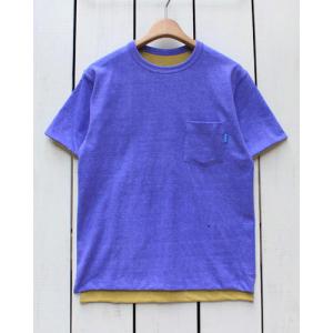 Good On グッドオン リバーシブルポケットTシャツ ライトパープル バナナ 製品染め Reversible SS Pocket Tee Lt Purple Banana Pigment 日本製｜beardstore