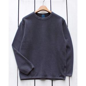 Good On グッドオン クルースウェット ブラック 製品染め LS Crew Sweat Black Pigment Dye トレーナー バインダー 裾 袖 リブなし｜beardstore