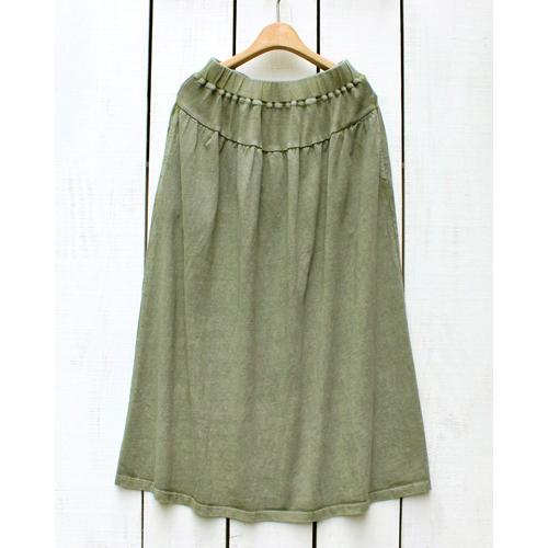 Good On グッドオン ギャザーTマキシスカート セージ ピグメント 製品染め Gather T...