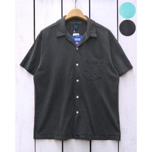 Good On グッドオン オープンカラーシャツ ミント ブラック 製品染め SS Open Tee...