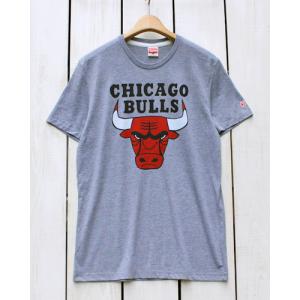HOMAGE NBA オマージュ プリントＴシャツ ヘザーグレー ブルズロゴ Bulls Logo 半袖 コラボ バスケ basketball bulls chicago 23 33 81 シカゴ 牛｜beardstore